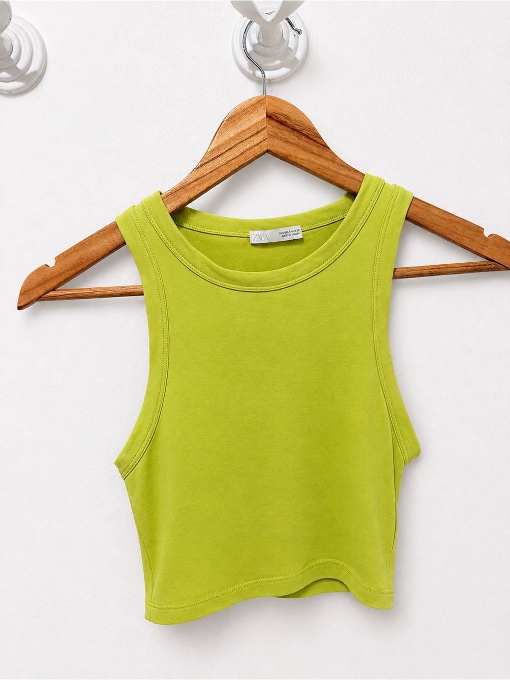 Zara Bright Lime Green Cropped Tank